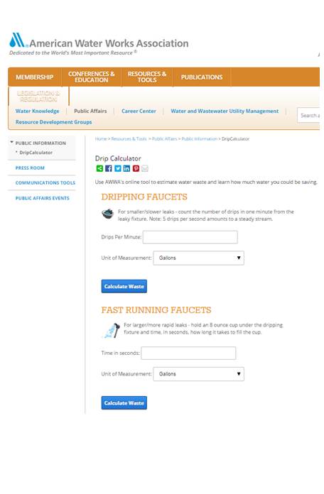 AWWA Drip Calculator