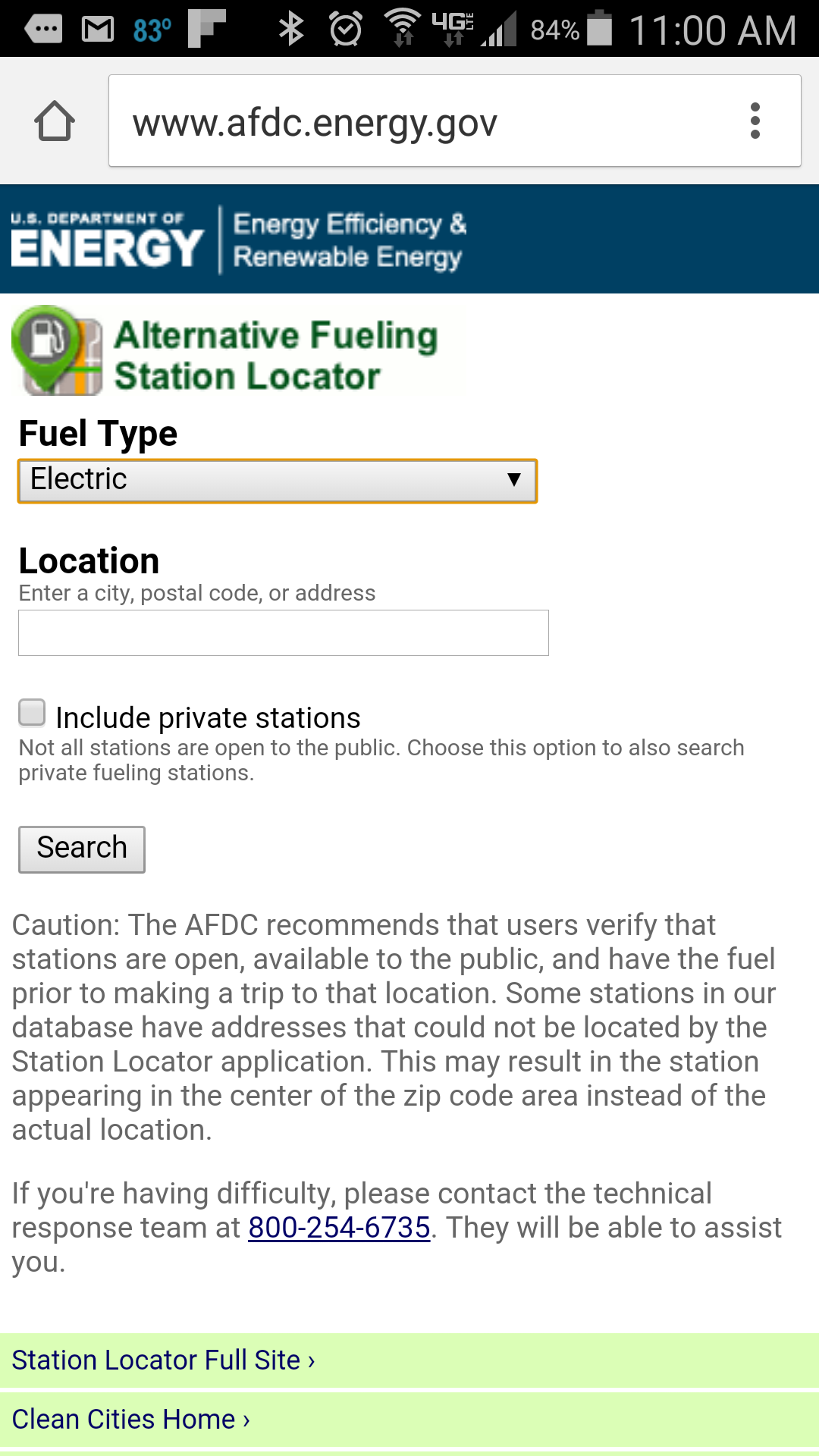 Alternative Fueling Locator