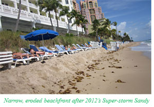 Beach erosion after super-storm Sandy