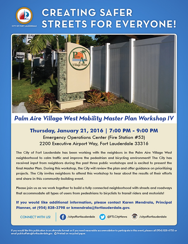 Palm Aire West Public Meeting Jan 2016