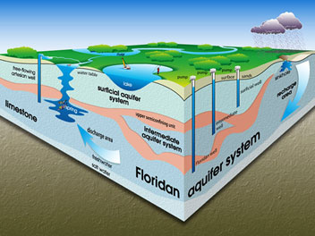 Floridan aquifer systems illustration