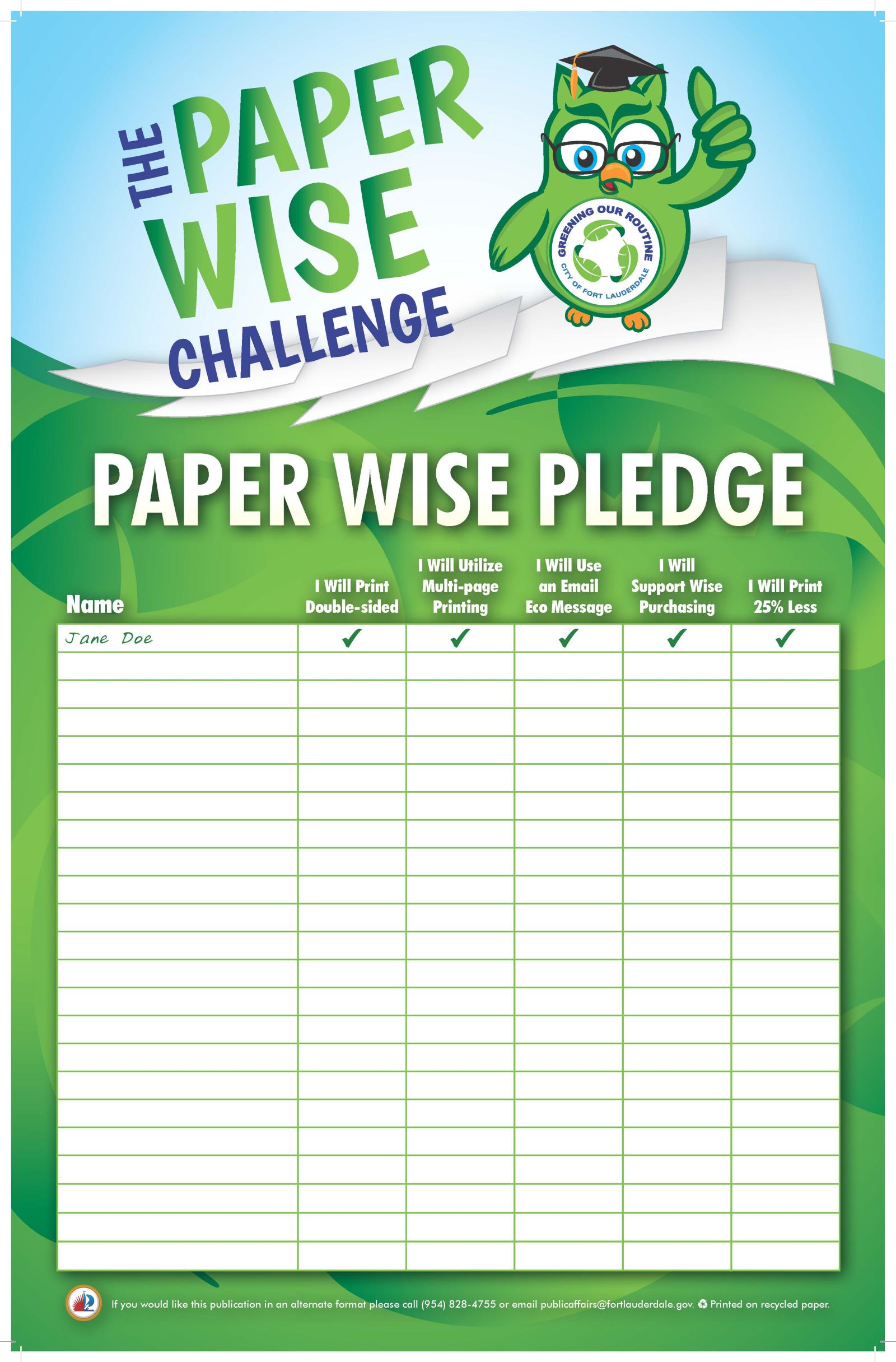 PaperWiseChallengePledgeFo