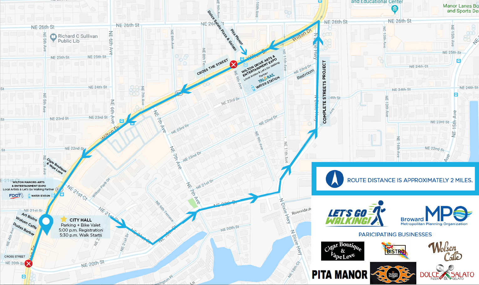 LGW. Route map Wilton Manors 2018