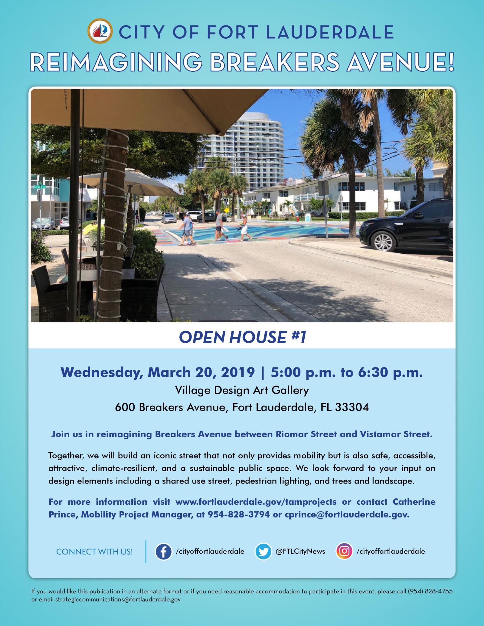 Open House #1 Flyer - Breakers Avenue Streetscape Project