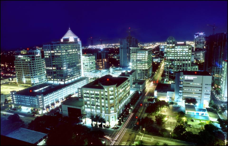 Downtown at night