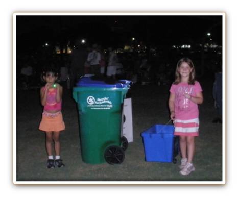 Kids with Rolling bins at Starlight