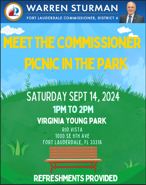 Meet The Commissioner: Warren Sturman - Picnic in the Park Flyer