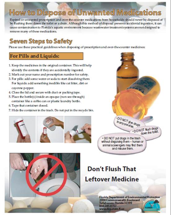 FDEP How to Dispose of Unwanted Med Flyer