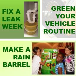 Fix a Leak Green Vehicles and Rain Barrels