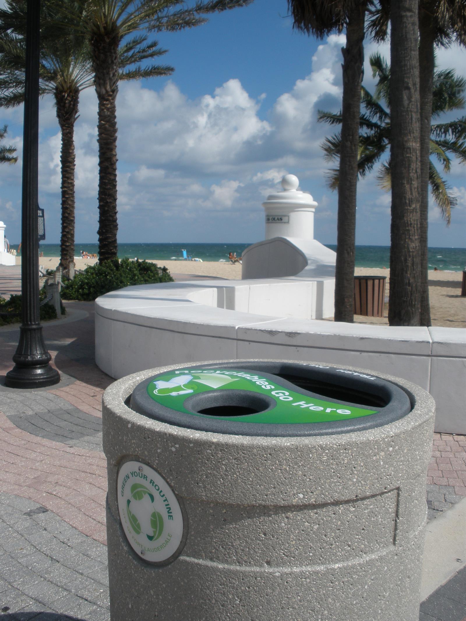 Dual Concrete Beach Cans